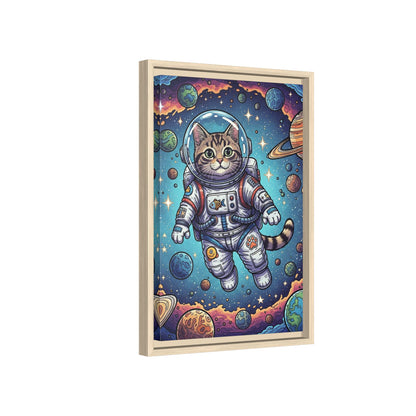 Astronaut Cat - Framed Canvas