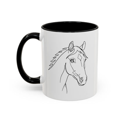 Horse Portrait Sketch - Color Accent Mug