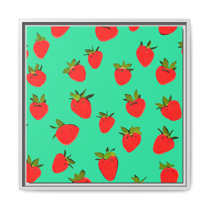 Strawberry Pattern - Framed Canvas