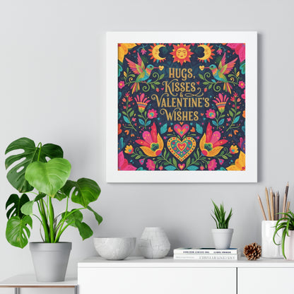 Hugs, Kisses & Valentine’s Wishes - Framed Poster