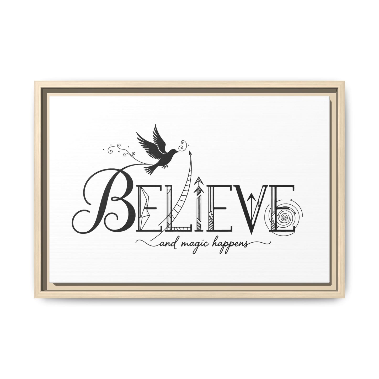 Believe and Magic Happens - Framed Canvas