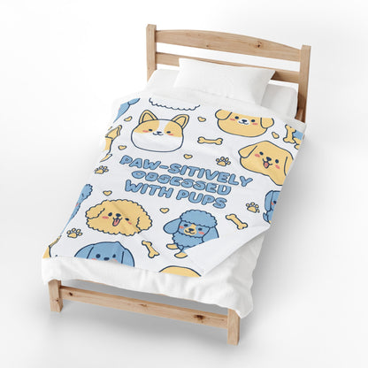 Paw-sitively Obsessed with Pups - Plush Blanket