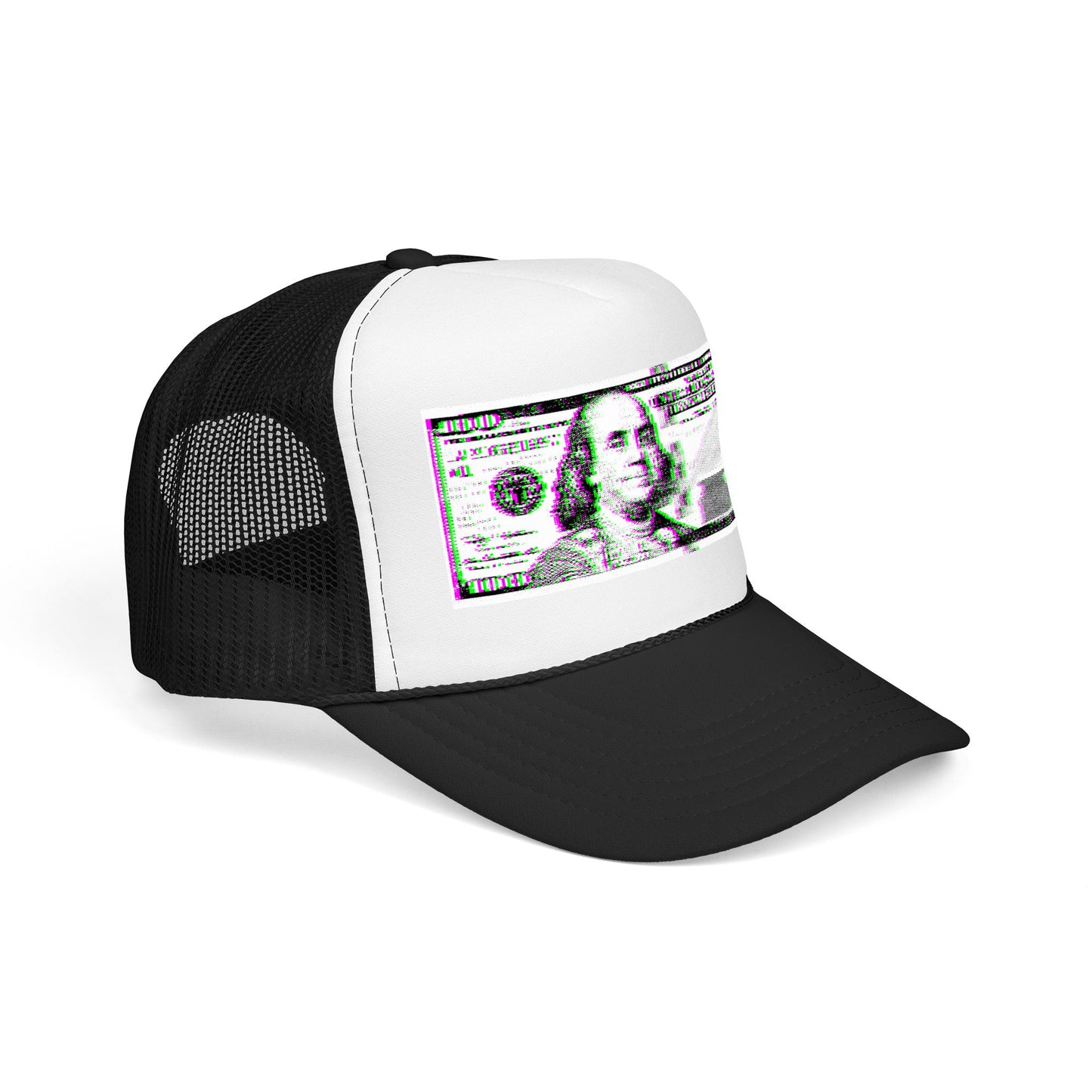 100 Dollars Bill - Green/Magenta Glitch - Cap