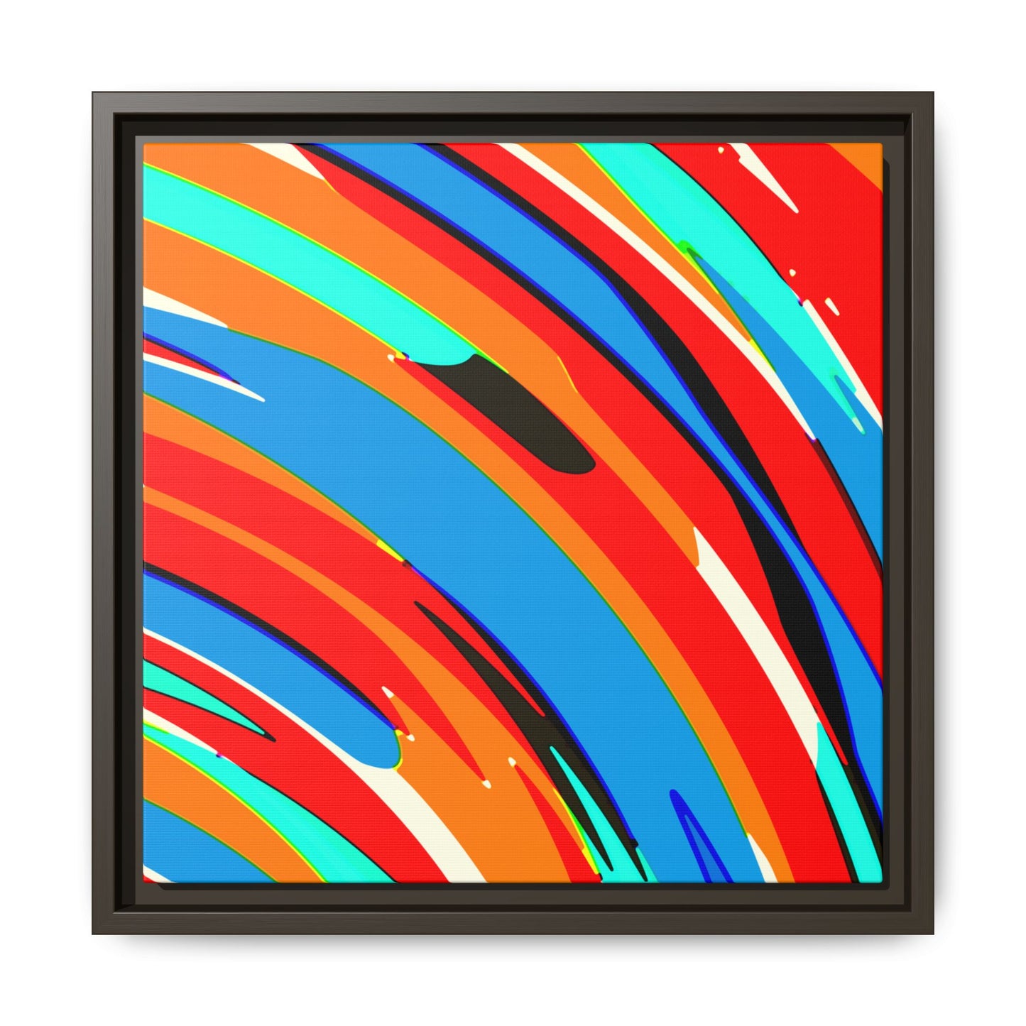 Abstract Rainbow Swirl Arc - Framed Canvas