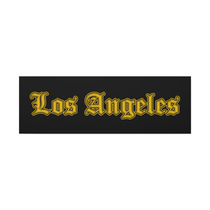 Los Angeles Stretched Canvas Art Print, Urban Home Decor, Gift for LA Lovers, Modern Art Piece - Golden Edition