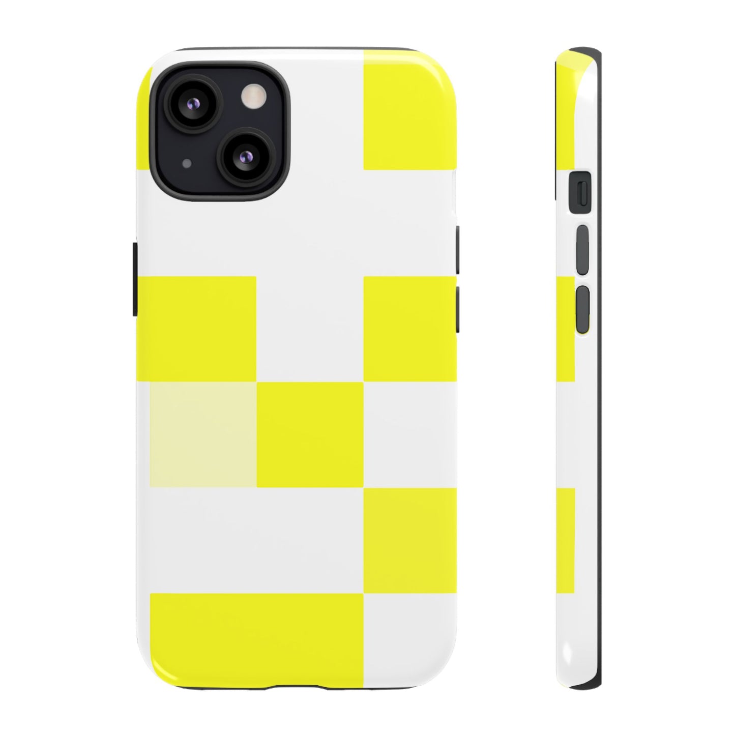 Yellow Pixel Grid - Phone Case
