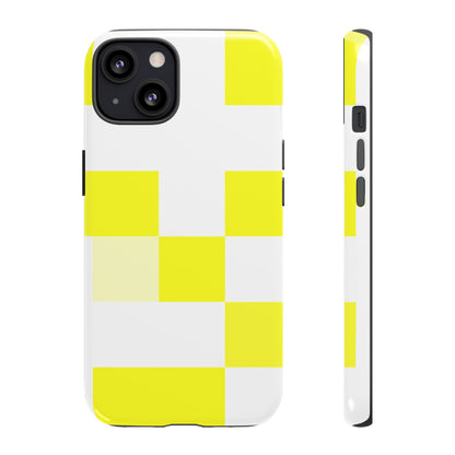 Yellow Pixel Grid - Phone Case