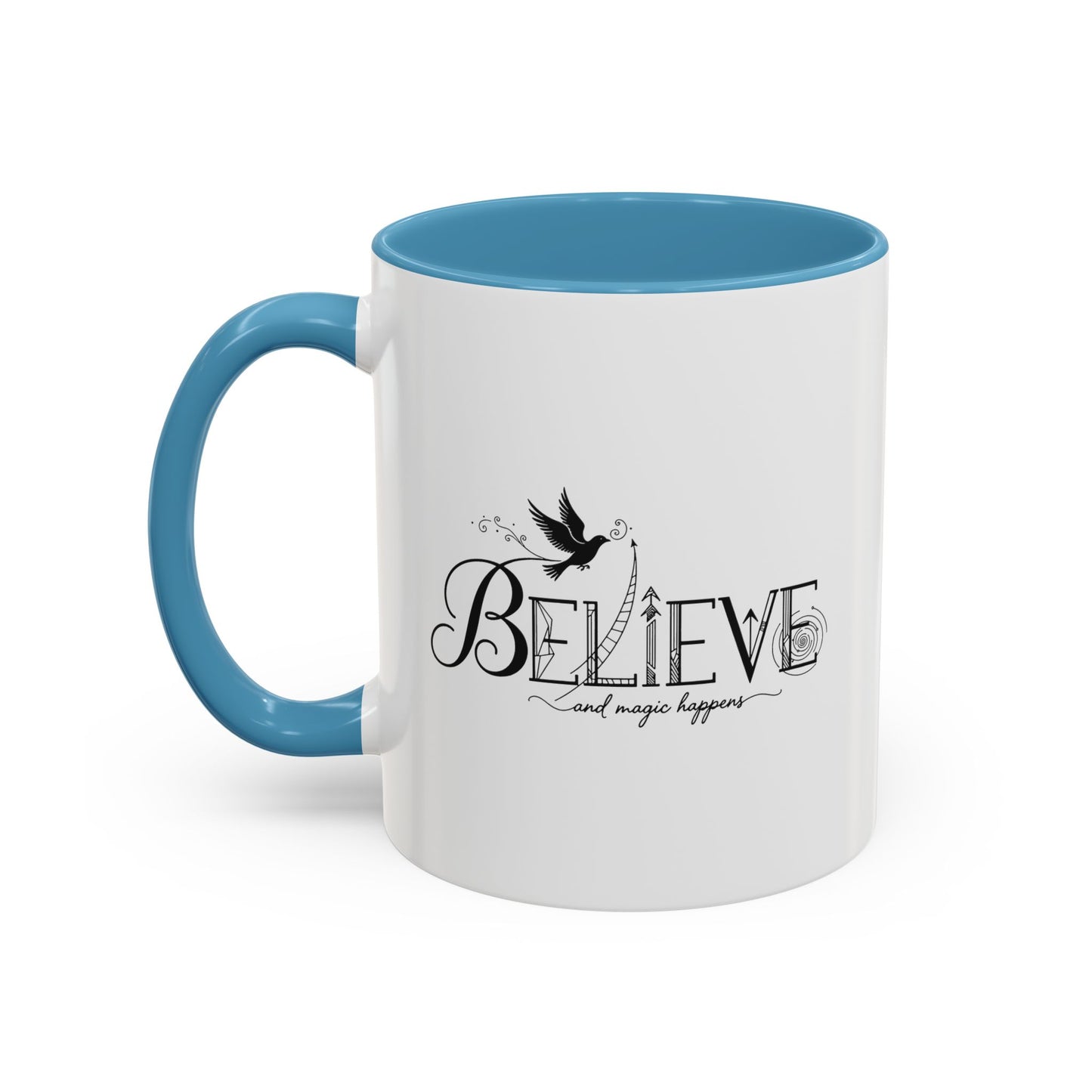 Believe and Magic Happens - Color Accent Mug