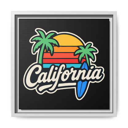California Sunset Canvas Art, Framed Wall Decor, Tropical Beach Vibe, Home & Office Decor, Gift for Beach Lovers, Summer Art