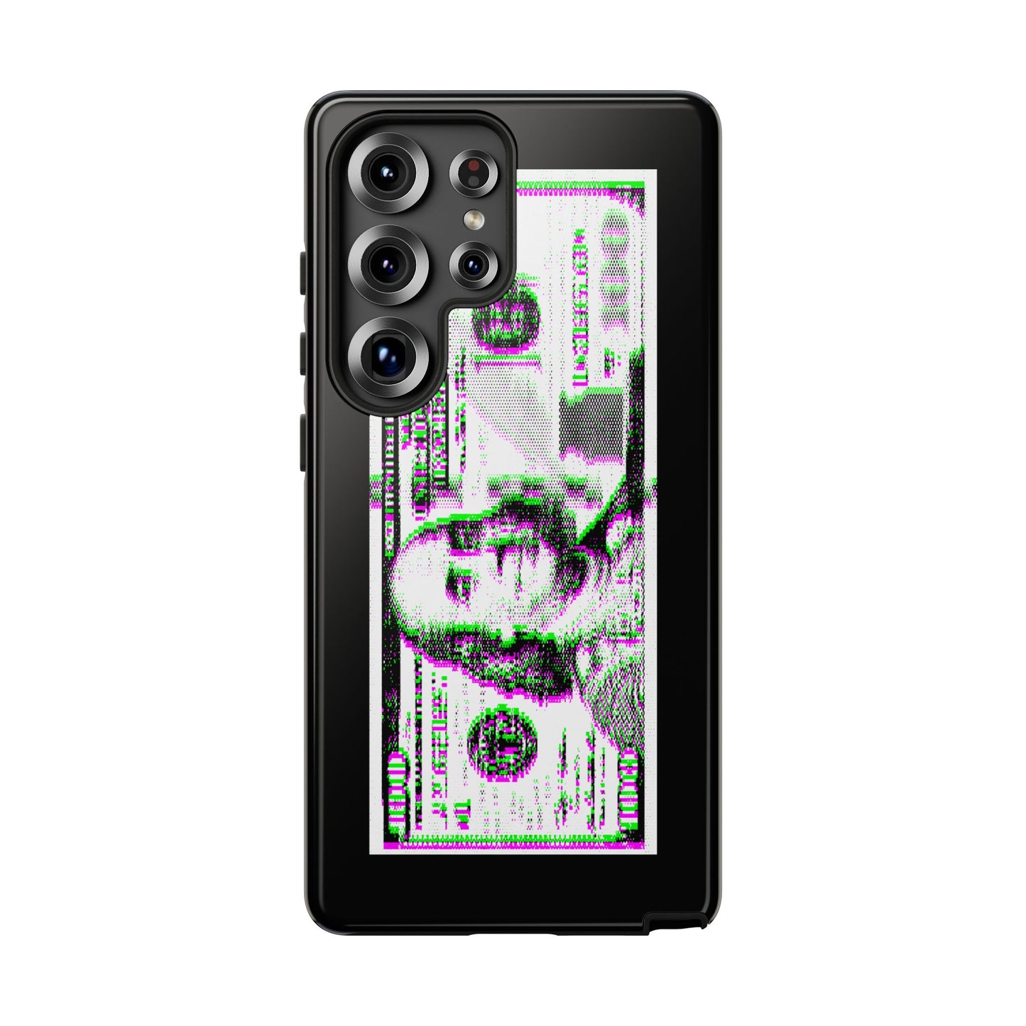 100 Dollars Bill - Green/Magenta Glitch - Phone Case