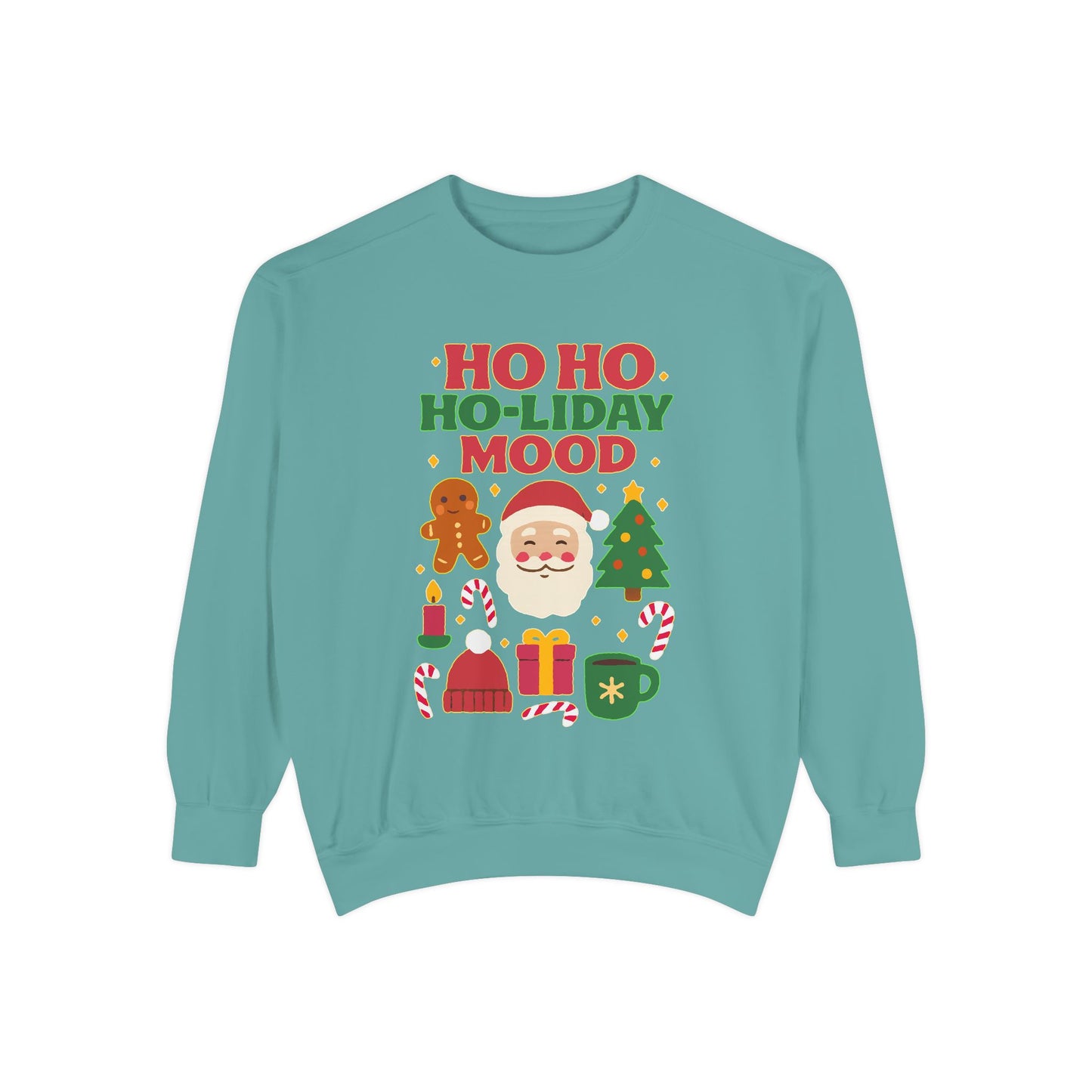 Festive Sweatshirt, Ho Ho Ho-liday Mood, Christmas Gift, Unisex Pullover, Cozy Holiday Wear, Cute Sweater, Winter Apparel