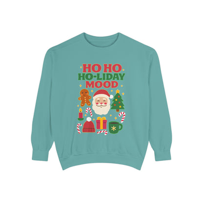 Festive Sweatshirt, Ho Ho Ho-liday Mood, Christmas Gift, Unisex Pullover, Cozy Holiday Wear, Cute Sweater, Winter Apparel