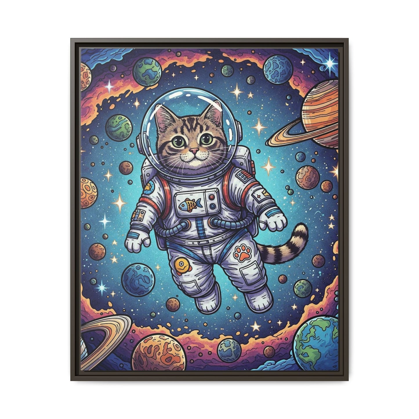 Astronaut Cat - Framed Canvas