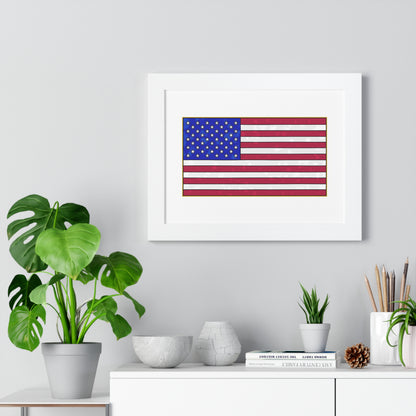 New Glory American Flag (Gold Edge Edition) - Framed Poster