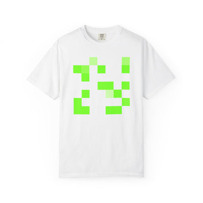 Lime Green Pixel Grid - T-Shirt