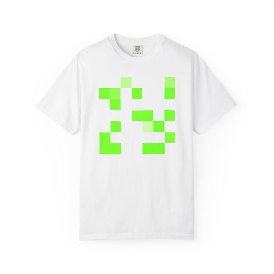 Lime Green Pixel Grid - T-Shirt