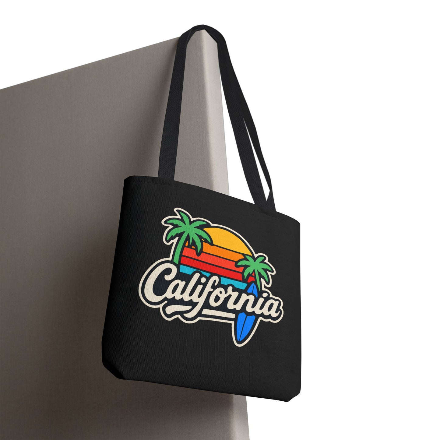 California Retro Tote Bag - Beach Vibes, Summer Accessory, Travel Bag, Gift for Friends, Eco-Friendly Shopping