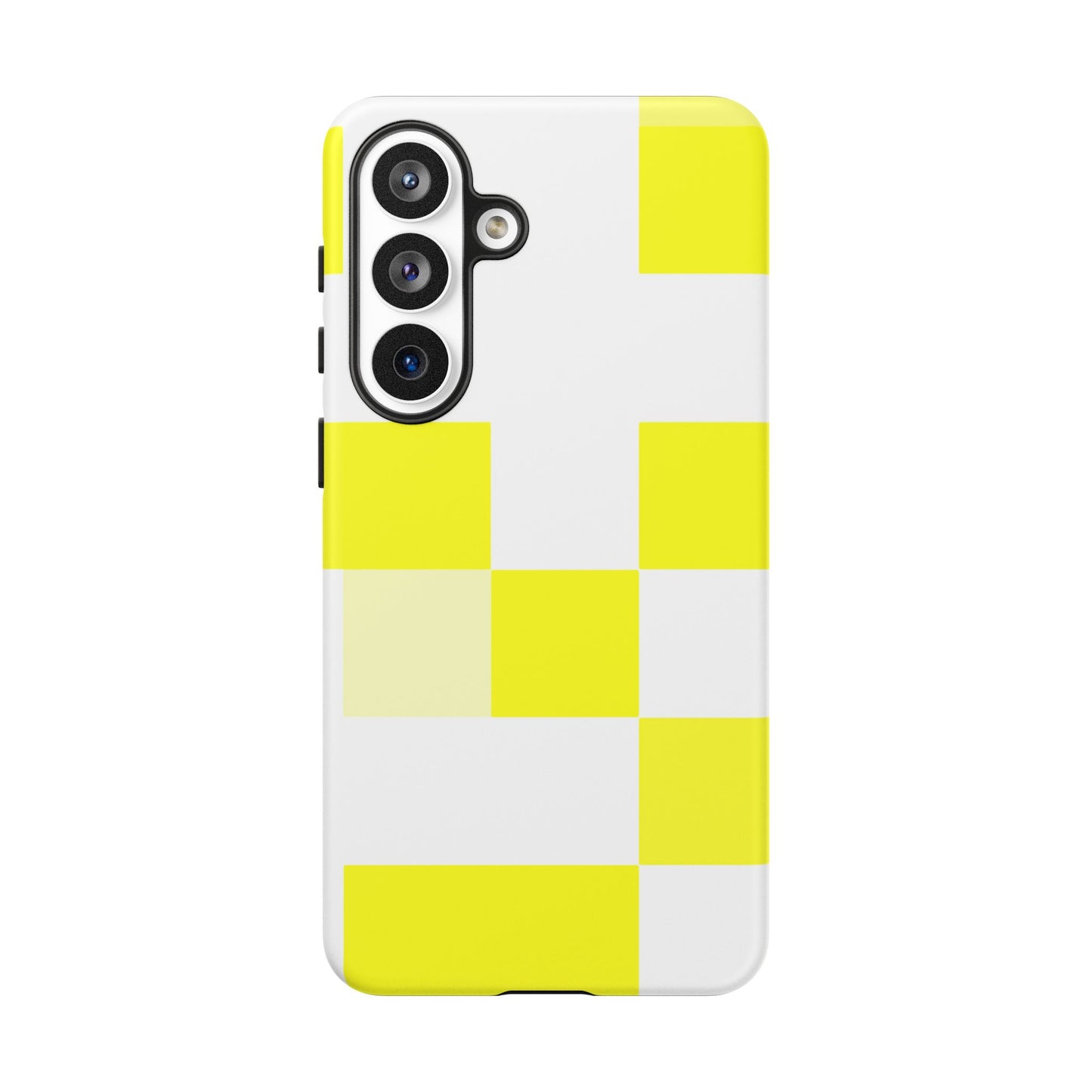 Yellow Pixel Grid - Phone Case