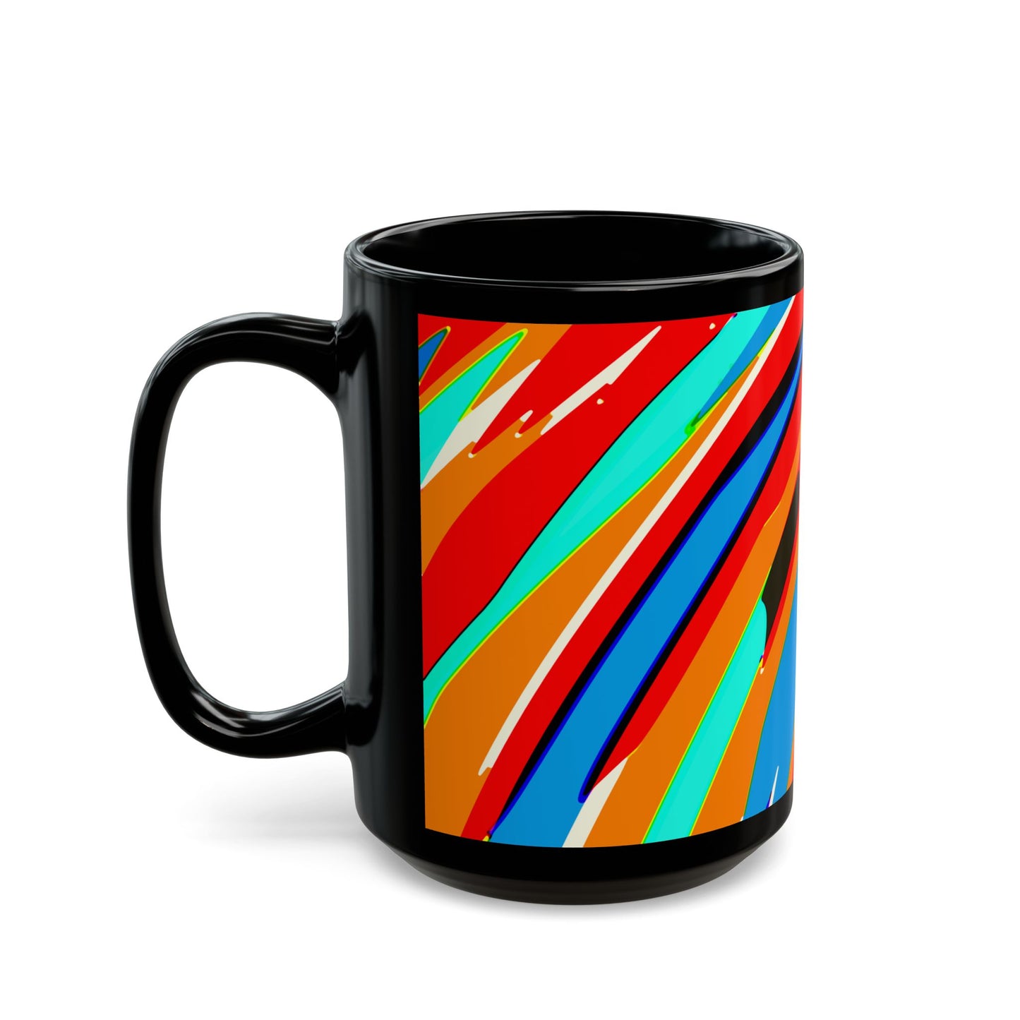 Abstract Rainbow Swirl Arc - Black Mug