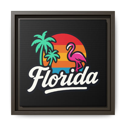 Florida Sunset Palm - Framed Canvas