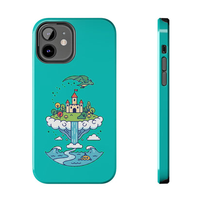 Floating Castle Dragon - Magical Fantasy Island - Phone Case