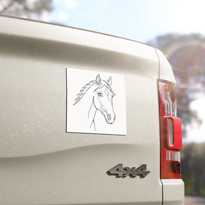 Horse Portrait Sketch - Car Magnet