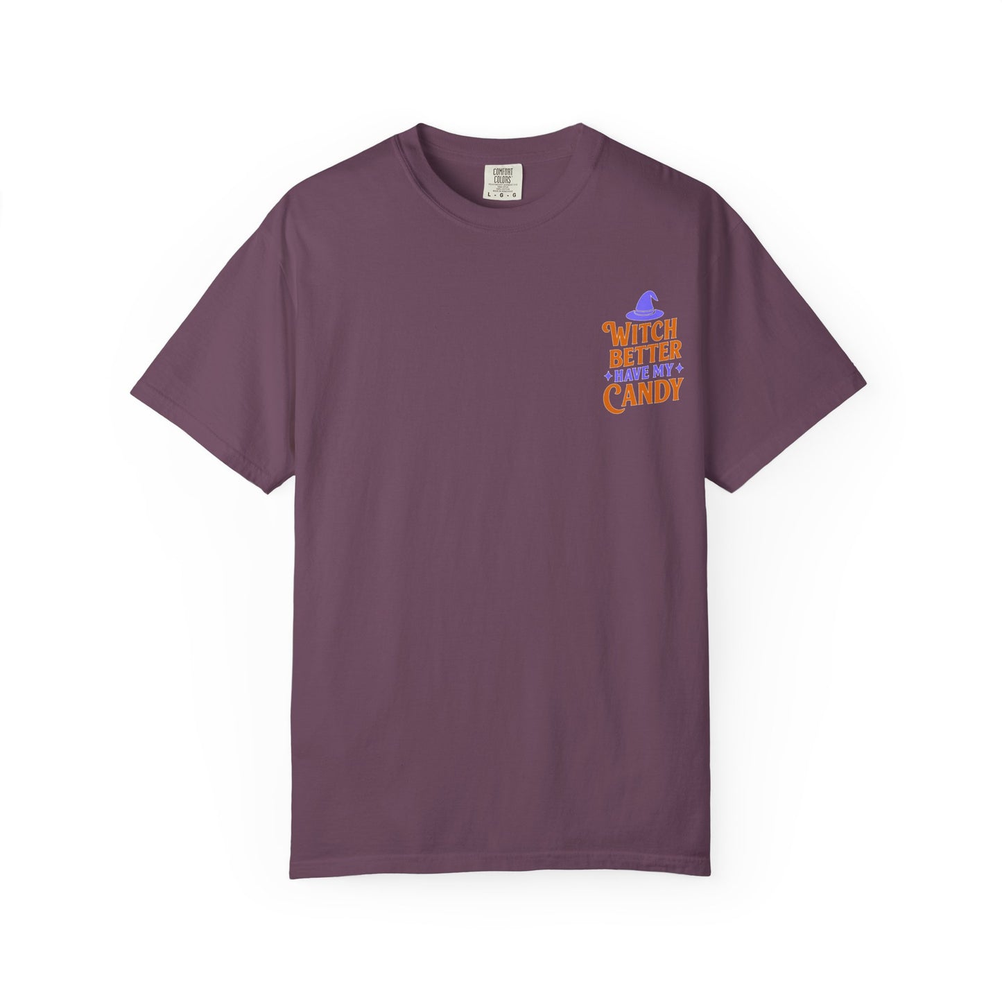Halloween Candy T-shirt, Unisex Garment-Dyed T-shirt, Spooky Season Apparel, Fall Fashion, Trick or Treat Shirt, Cute Halloween Tee