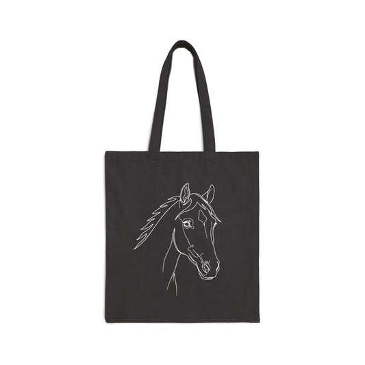 Horse Portrait Sketch - Canvas Tote Bag