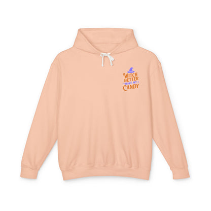 Witch Better Have My Candy Sweatshirt, Unisex Lightweight Hoodie for Halloween, Cozy Celebrations, Fall Fashion, Gift Idea