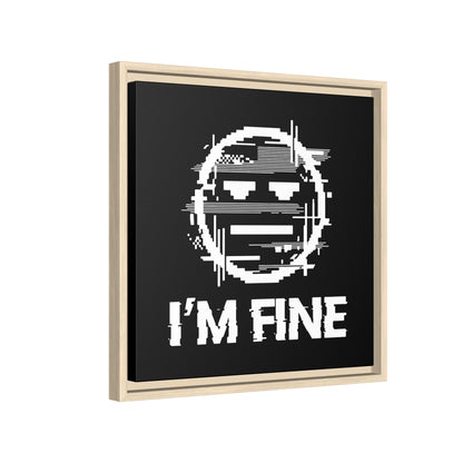 I’m Fine Glitched Smiley - Framed Canvas