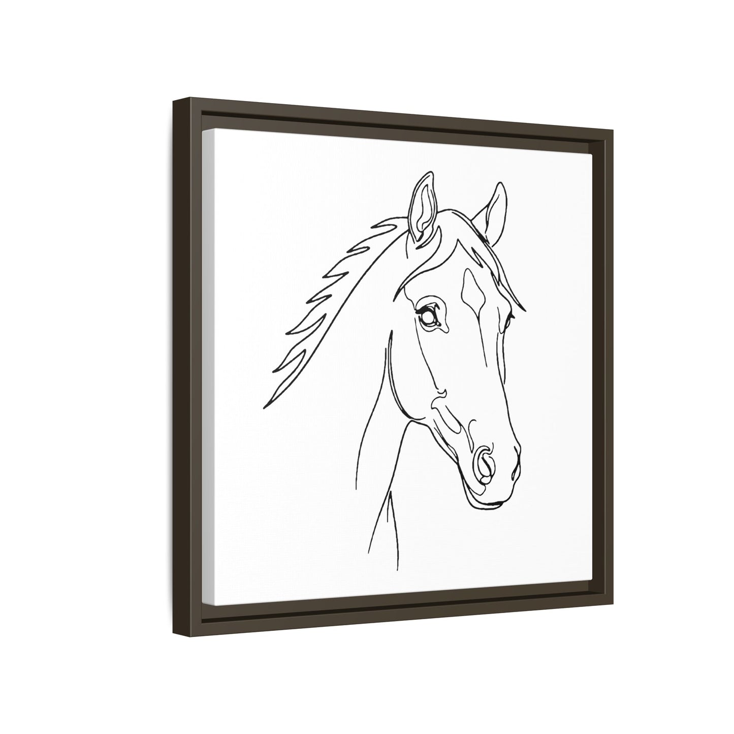 Horse Portrait Sketch - Framed Canvas