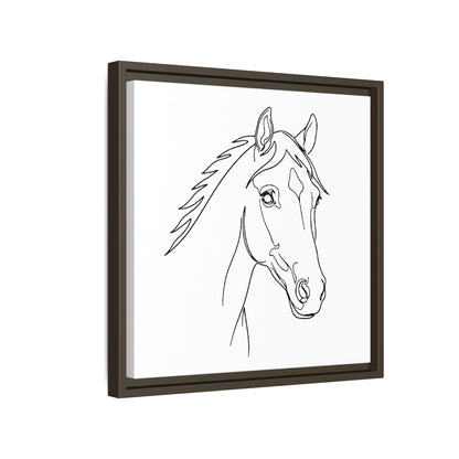 Horse Portrait Sketch - Framed Canvas