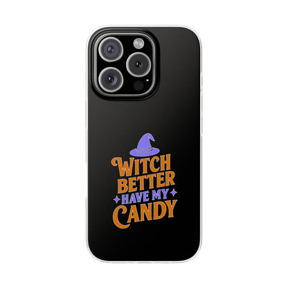 Spooky Witch Flexi Case, Halloween Phone Cover, Witch Themed Phone Case, Cute Candy Case, Trick or Treat Gift, Holiday Accessory