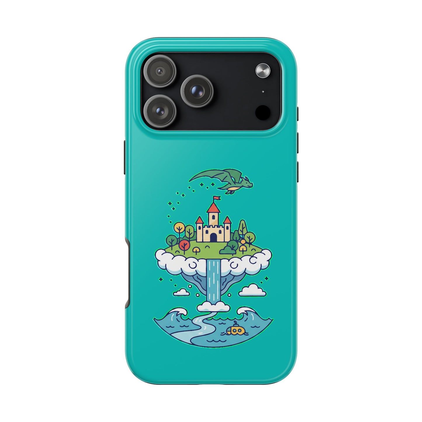 Floating Castle Dragon - Magical Fantasy Island - Phone Case