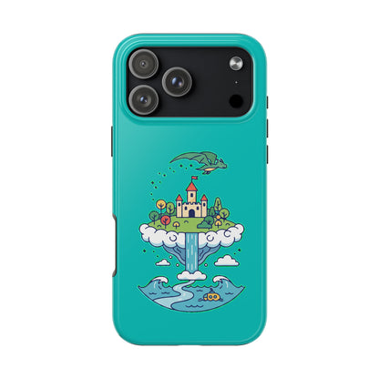 Floating Castle Dragon - Magical Fantasy Island - Phone Case