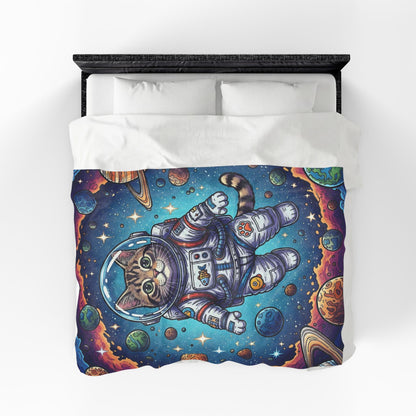 Astronaut Cat - Plush Blanket