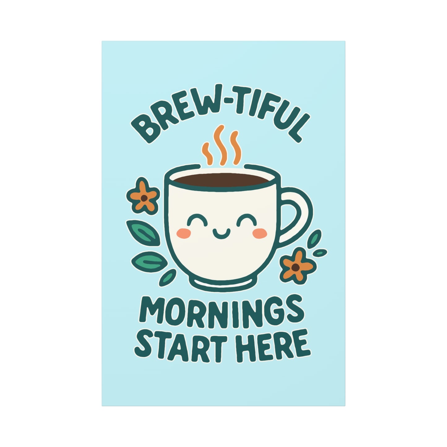 Canvas Wall Art, Brew-tiful Mornings Wall Decor, Coffee Lovers Gift, Kitchen Decoration, Cozy Home Art, Cute Canvas Print