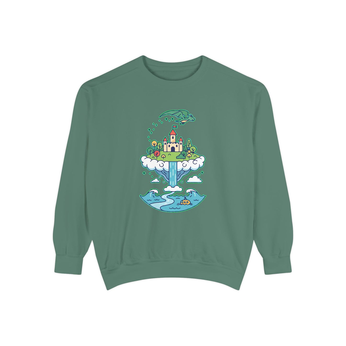 Floating Castle Dragon - Magical Fantasy Island - Sweatshirt