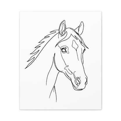 Horse Portrait Sketch - Stretched Canvas