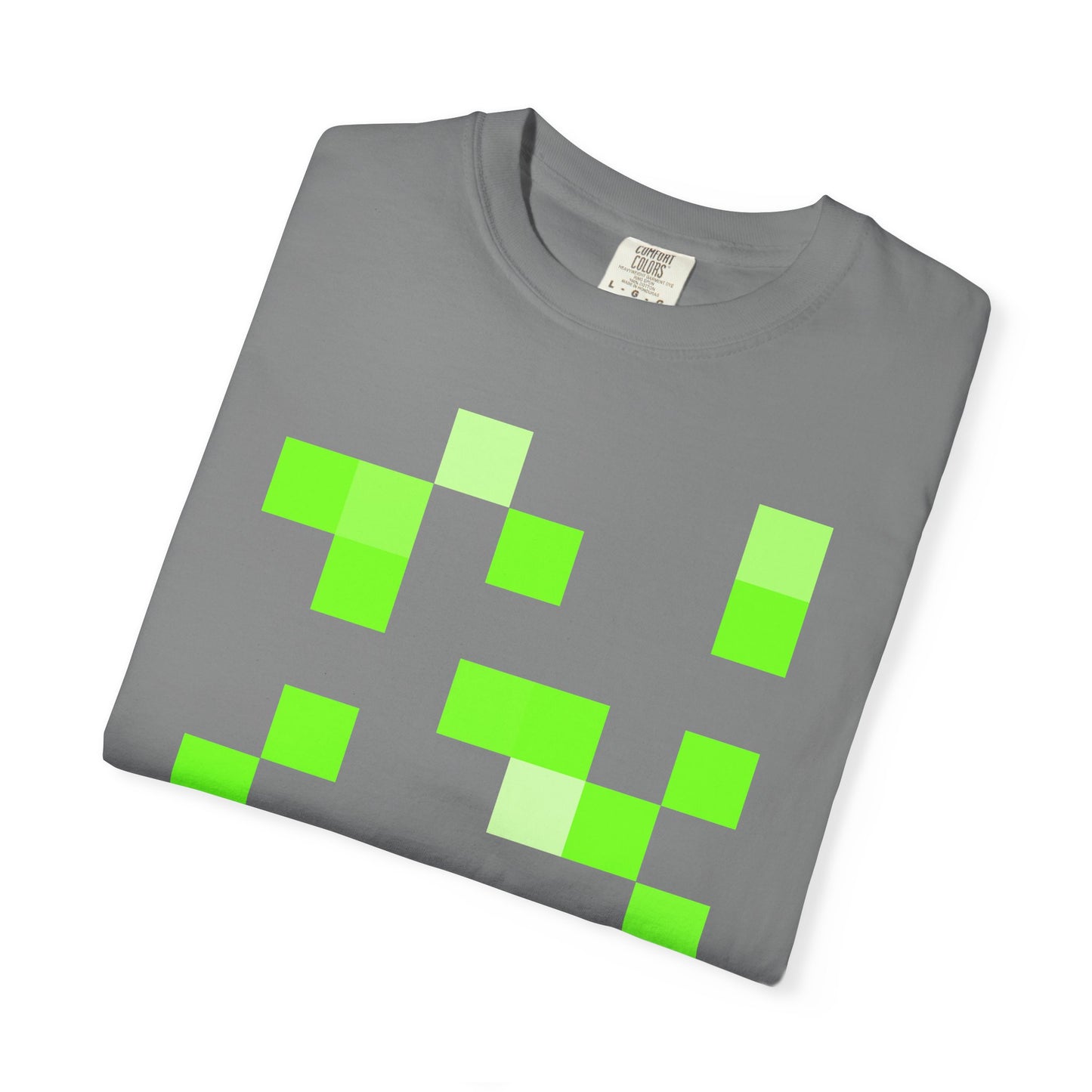 Lime Green Pixel Grid - T-Shirt