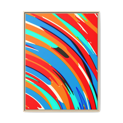 Abstract Rainbow Swirl Arc - Framed Canvas