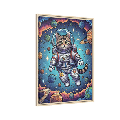 Astronaut Cat - Framed Canvas