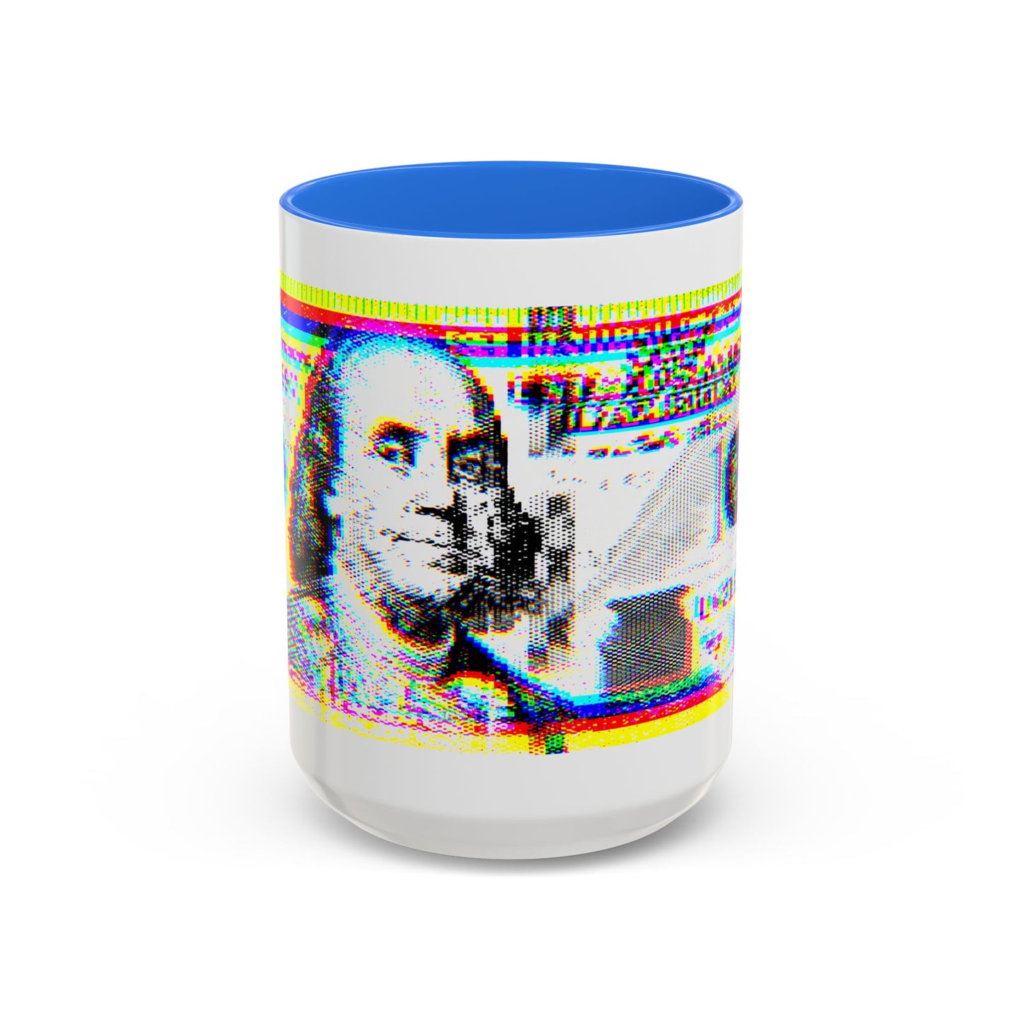 100 Dollars Bill - Neon Color Explosion - Color Accent Mug