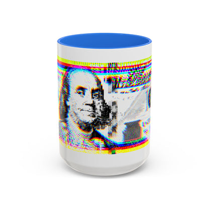 100 Dollars Bill - Neon Color Explosion - Color Accent Mug