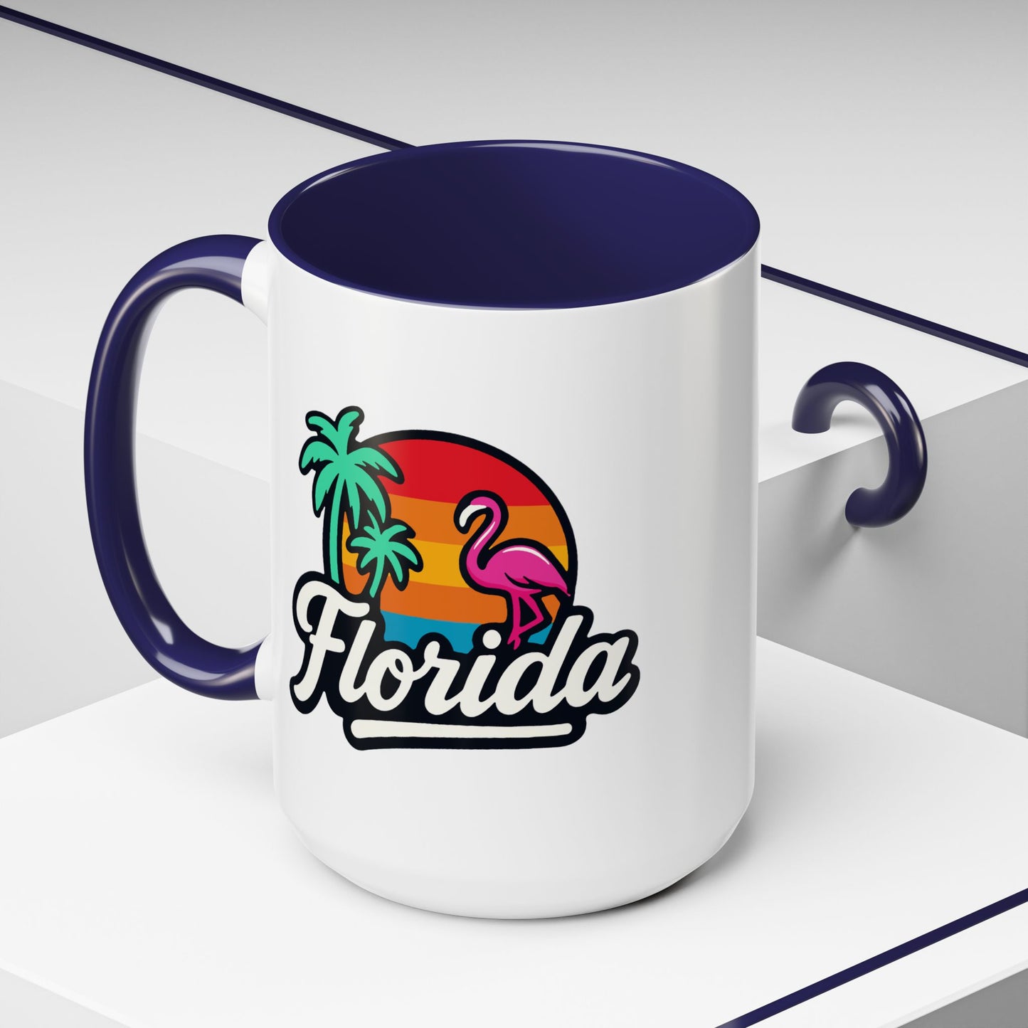 Florida Sunset Palm - Color Accent Mug
