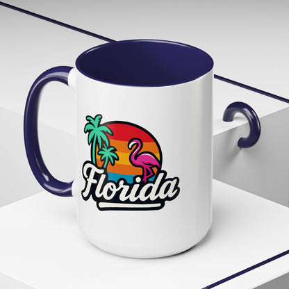 Florida Sunset Palm - Color Accent Mug