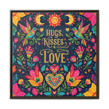 Hugs, Kisses & Love - Framed Canvas