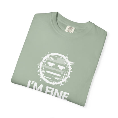 I’m Fine Glitched Smiley - T-Shirt