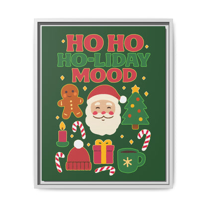 Framed Canvas Art, Festive Holiday, Cheerful Wall Art for Christmas, Santa Decor, Ho Ho Ho Seasonal Gift, Holiday Mood Wall Art