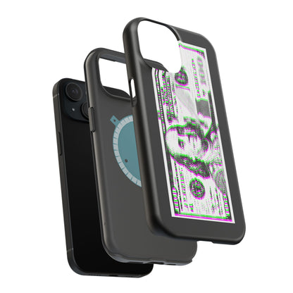 100 Dollars Bill - Green/Magenta Glitch - Magnetic Phone Case